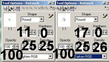 Retouch settings