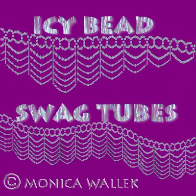 Words Icy Bead Swag Tubes with swags of draped bead garlands
