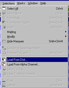 selections menu how to properly load a selection