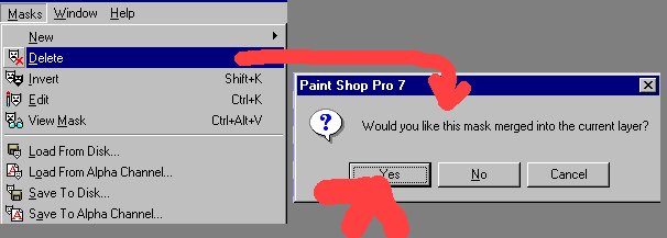 Delete mask menu location menu location for deleting mask