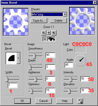 inner bevel settings