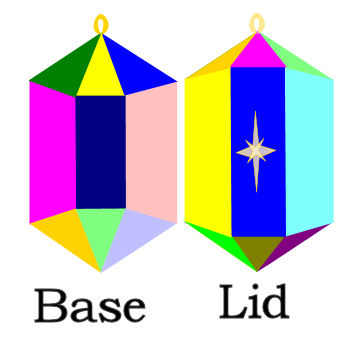 All shapes in base and lid groups colored shapes in groups