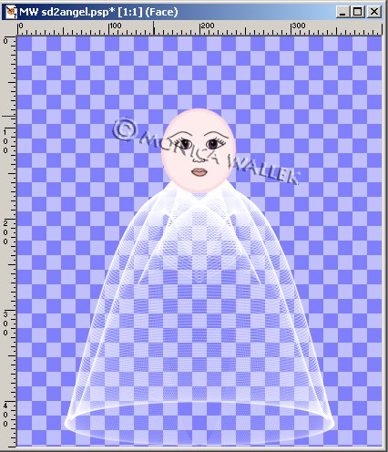 After adding angel face you are not seeing the face added to the image