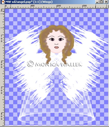 Merged and moved wings you are not seeing the wing layers merged and placed below the gown layers