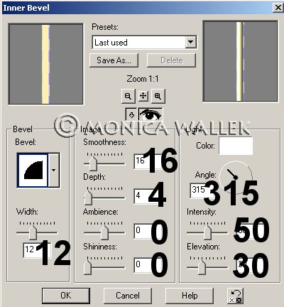 Inner Bevel settings