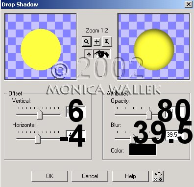 Drop shadow settings