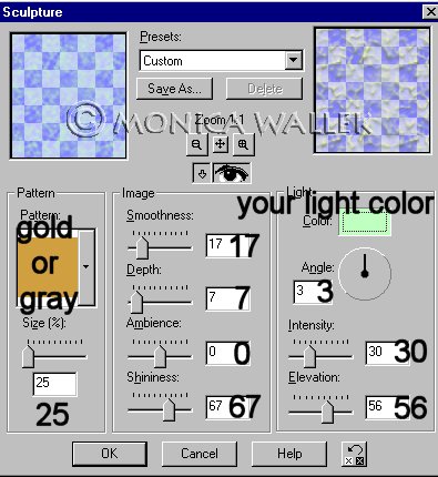 you are not seeing the Jasc Sculpture settings options