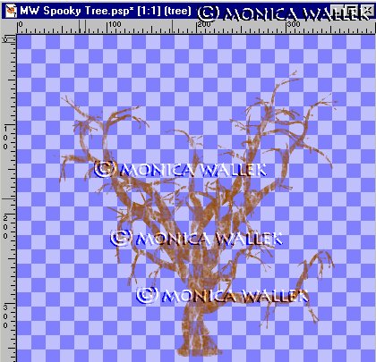 brown textured tree tree after filling with brown