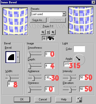 inner bevel settings